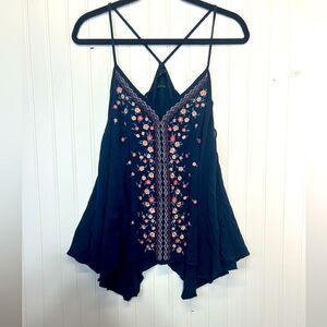 Miss Me Jeans Women's Lace Tank Top blue Size Large